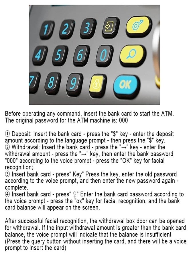 حصالة نقود موسيقية للأطفال على شكل خنزير مع بطاقة صراف آلي شخصية، مزودة بخاصية التعرف على الوجه (عبوة من قطعة واحدة) - لون وردي - Image 3